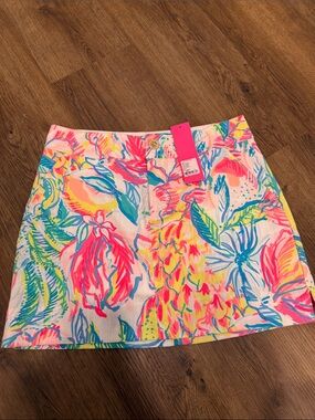 Lilly Pulitzer Neon Floral Mini Nicki Skort - Pink Blue Yellow Fiesta Bamba